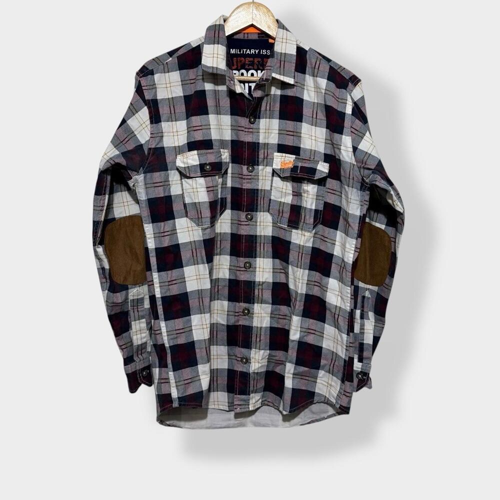 Vintage Superdry Military Plaid Flannel Shirt Jacket XL Men’s